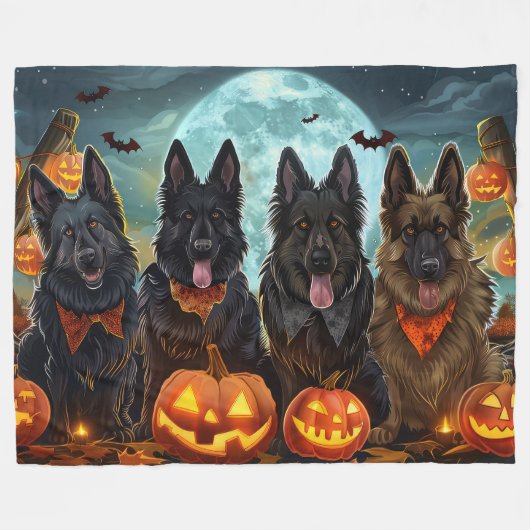 Halloween Spooky Fleecedecke (Vorderseite (Horizontal))