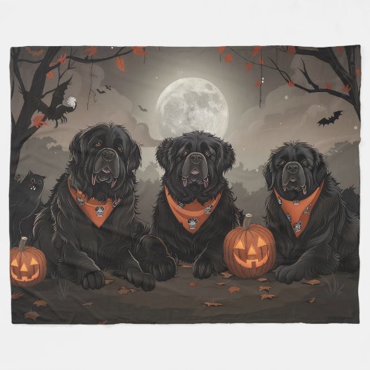 Halloween Spooky Fleecedecke (Vorderseite (Horizontal))