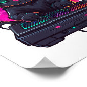 Halloween Spooky Gamer Cat Poster (Ecke)