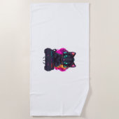 Halloween Spooky Gamer Cat Strandtuch (Vorderseite)