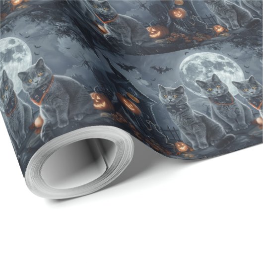 Halloween Spooky Geschenkpapier (Rolleneckpunkt)