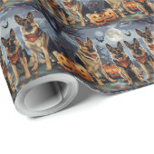 Halloween Spooky Geschenkpapier (Rolleneckpunkt)