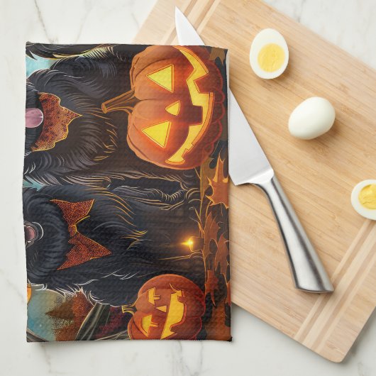 Halloween Spooky Geschirrtuch (Viertel Falte)