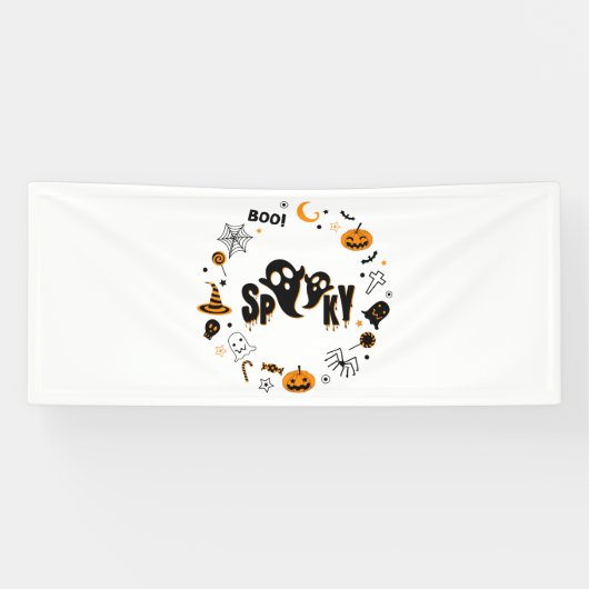 Halloween Spooky Ghost 2.5x6 Vinyl Banner (Horizontal)