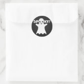 Halloween Spooky Ghost Black Runder Aufkleber (Tasche)