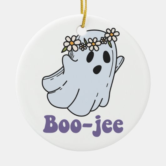 Halloween Spooky Ghost Boo Jee Boo Keramik Ornament (Vorne)