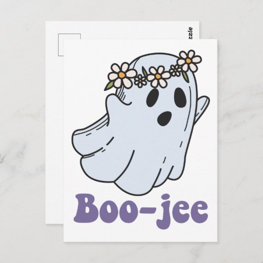 Halloween Spooky Ghost Boo Jee Boo Postkarte (Vorne/Hinten)