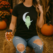 Halloween Spooky Ghost Drilling Moon T-Shirt