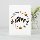 Halloween Spooky Ghost Einladung (Stehend Vorderseite)