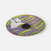 Halloween Spooky Ghost Green Donut Pappteller (Schrägansicht)
