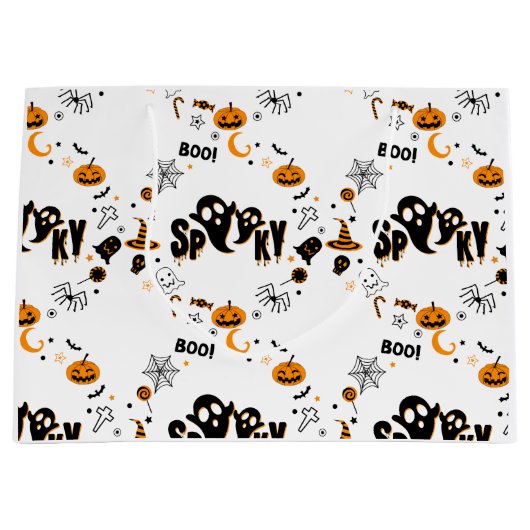 Halloween Spooky Ghost Große Geschenktasche Geschenktüte (Vorderseite)