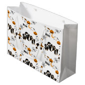 Halloween Spooky Ghost Große Geschenktasche Geschenktüte (Vorderseite Schrägansicht)