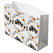Halloween Spooky Ghost Große Geschenktasche Große Geschenktüte (Rückseite Schrägansicht)