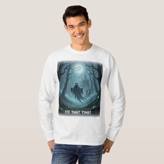 Halloween Spooky Ghost Long Sleeve T - Shirt (Vorne ganz)