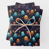 Halloween Spooky Ghost Nahtloses Muster Geschenkpapier Set (Beispiel)