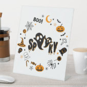 Halloween Spooky Ghost Pedestal-Zeichen Sockelschild (In Situ)