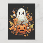 Halloween Spooky Ghost Pumpkin Postkarte (Vorderseite)