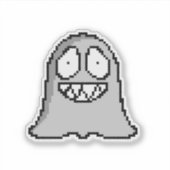 Halloween Spooky Ghost - Retro Pixel Art Style Aufkleber (Vorderseite)