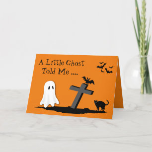 Halloween Spooky Ghost Spuk House Bat Cat Witz Karte