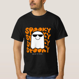 Halloween Spooky Ghost Unisex 100% Cotton T - Shir T-Shirt