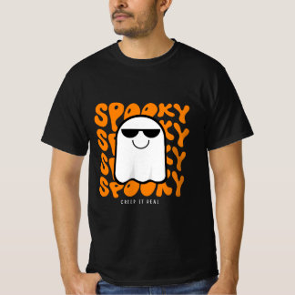 Halloween Spooky Ghost Unisex 100% Cotton T - Shir T-Shirt