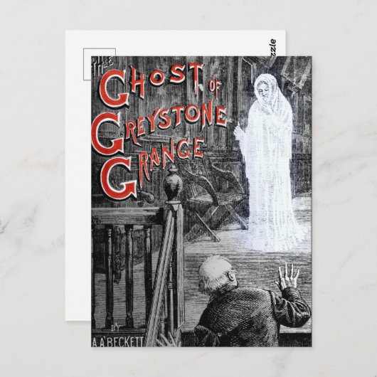 HALLOWEEN SPOOKY GHOST VON GREYSTONE MANSION POSTKARTE (Vorne/Hinten)