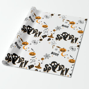 Halloween Spooky Ghost Wrapping Paper Geschenkpapier