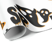 Halloween Spooky Ghost Wrapping Paper Geschenkpapier (Rolleneckpunkt)