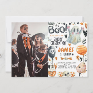Halloween Spooky Ghost zum Geburtstag Einladung 