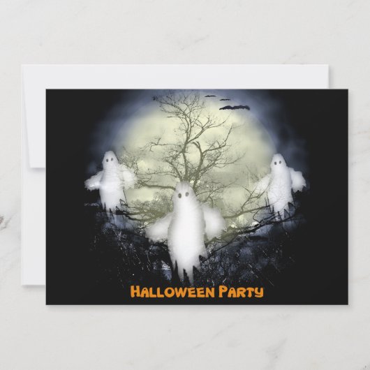 Halloween Spooky Ghosts-Party Einladung (Vorderseite)