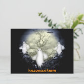 Halloween Spooky Ghosts-Party Einladung (Stehend Vorderseite)