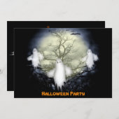 Halloween Spooky Ghosts-Party Einladung (Vorne/Hinten)