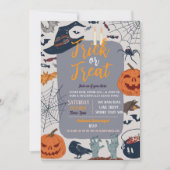 Halloween Spooky Ghosts Party Pumpkins laden Einladung (Vorderseite)