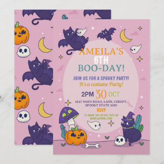 Halloween Spooky Ghosts Pink Party Geburtstag Einladung