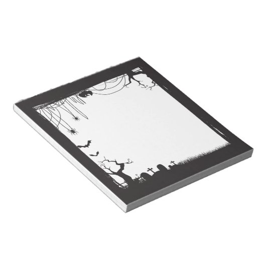 Halloween Spooky Graveyard Blank Notizblock (angewinkelt)