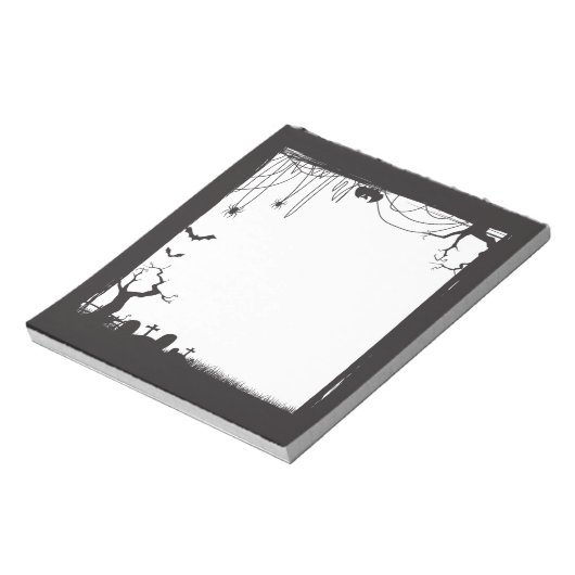 Halloween Spooky Graveyard Blank Notizblock (Rotiert)