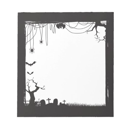 Halloween Spooky Graveyard Blank Notizblock (Vorderseite)