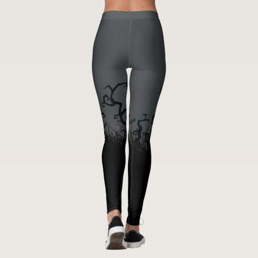 Halloween Spooky Graveyard Jack-O-Lantern Leggings (Rückseite)