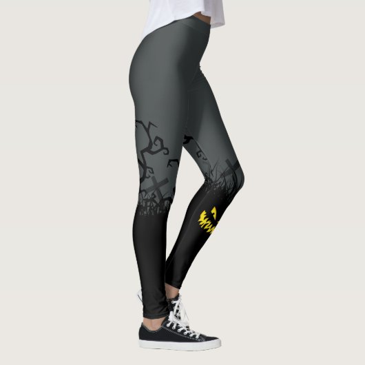 Halloween Spooky Graveyard Jack-O-Lantern Leggings (Rechts)