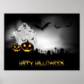 Halloween Spooky Graveyard Szene Poster (Vorne)
