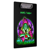 Halloween Spooky Green Hexe Magic Hat Apple Klemmbrett (Rechts)