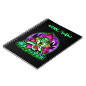 Halloween Spooky Green Hexe Magic Hat Apple Notizblock (Linke Seite)