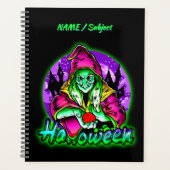 Halloween Spooky Green Hexe Magic Hat Apple Planer (Vorderseite)