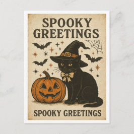 Halloween Spooky Greetings Postkarte