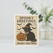 Halloween Spooky Greetings Postkarte (Stehend Vorderseite)
