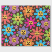 Halloween Spooky Groovy Blume Geschenkpapier (Flach)