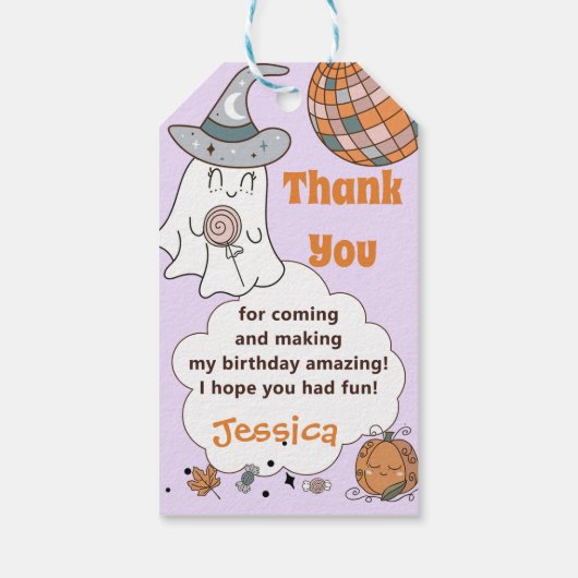 Halloween Spooky Groovy Niedlich Ghost Geschenkanhänger (Rückseite)