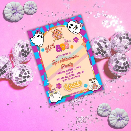 Halloween Spooky Groovy Party Einladung