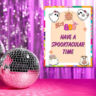 Halloween Spooky Groovy Party Willkommenspender Poster