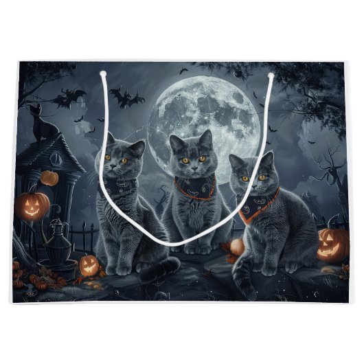 Halloween Spooky Große Geschenktüte (Vorderseite)